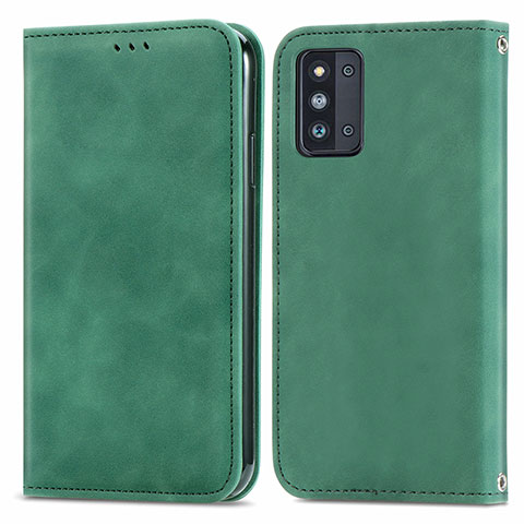 Custodia Portafoglio In Pelle Cover con Supporto S04D per Samsung Galaxy F52 5G Verde