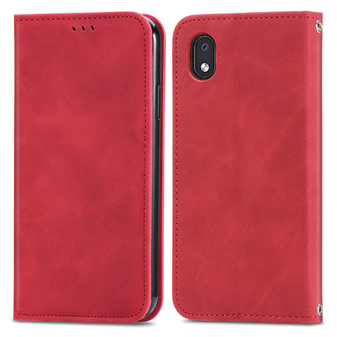 Custodia Portafoglio In Pelle Cover con Supporto S04D per Samsung Galaxy M01 Core Rosso