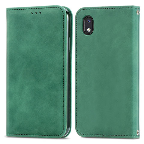 Custodia Portafoglio In Pelle Cover con Supporto S04D per Samsung Galaxy M01 Core Verde