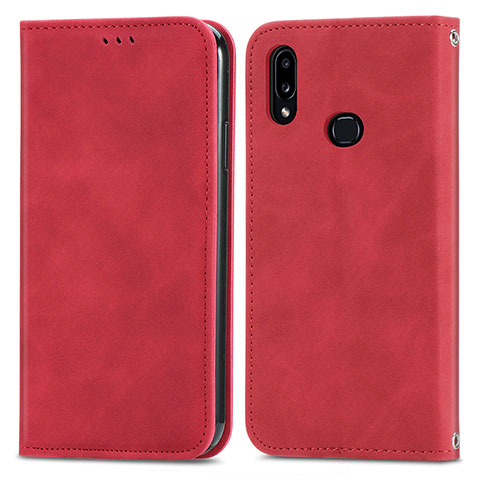 Custodia Portafoglio In Pelle Cover con Supporto S04D per Samsung Galaxy M01s Rosso