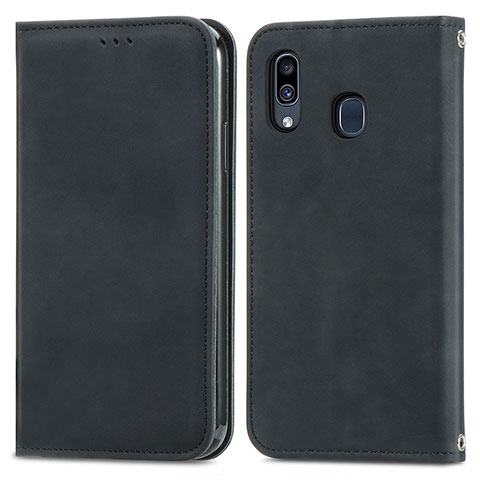 Custodia Portafoglio In Pelle Cover con Supporto S04D per Samsung Galaxy M10S Nero