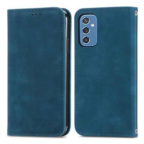 Custodia Portafoglio In Pelle Cover con Supporto S04D per Samsung Galaxy M52 5G Blu