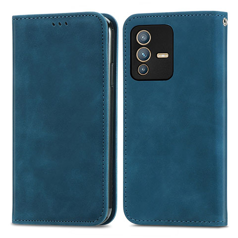 Custodia Portafoglio In Pelle Cover con Supporto S04D per Vivo V23 Pro 5G Blu