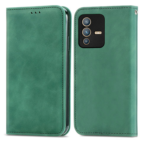 Custodia Portafoglio In Pelle Cover con Supporto S04D per Vivo V23 Pro 5G Verde