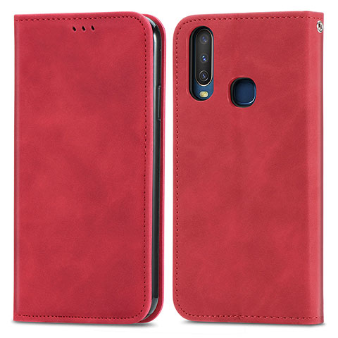 Custodia Portafoglio In Pelle Cover con Supporto S04D per Vivo Y11 Rosso