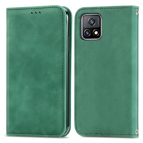 Custodia Portafoglio In Pelle Cover con Supporto S04D per Vivo Y52s 5G Verde