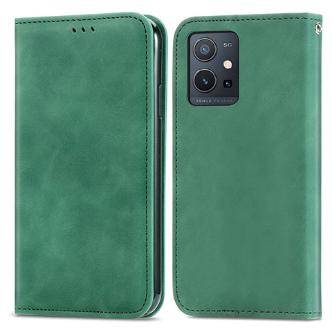 Custodia Portafoglio In Pelle Cover con Supporto S04D per Vivo Y52t 5G Verde