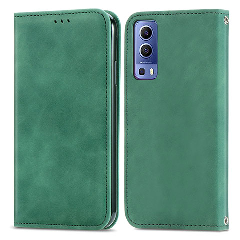 Custodia Portafoglio In Pelle Cover con Supporto S04D per Vivo Y75s 5G Verde