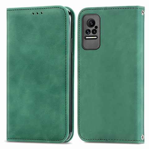 Custodia Portafoglio In Pelle Cover con Supporto S04D per Xiaomi Civi 1S 5G Verde