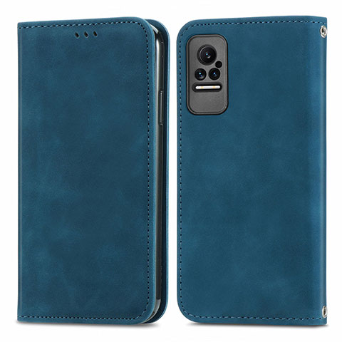 Custodia Portafoglio In Pelle Cover con Supporto S04D per Xiaomi Civi 5G Blu