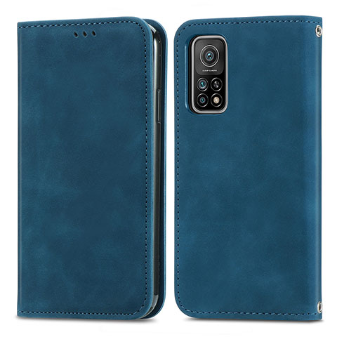 Custodia Portafoglio In Pelle Cover con Supporto S04D per Xiaomi Mi 10T 5G Blu