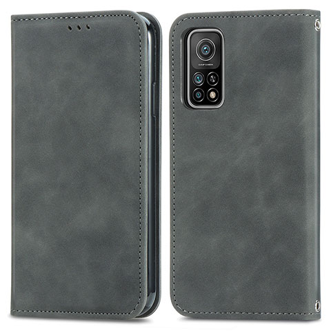 Custodia Portafoglio In Pelle Cover con Supporto S04D per Xiaomi Mi 10T Pro 5G Grigio