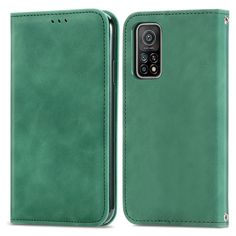 Custodia Portafoglio In Pelle Cover con Supporto S04D per Xiaomi Mi 10T Pro 5G Verde