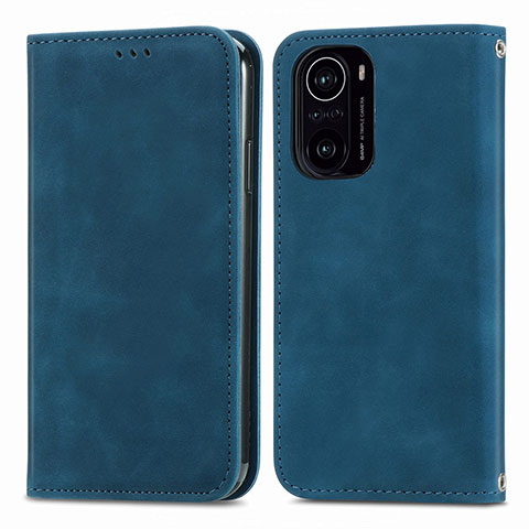 Custodia Portafoglio In Pelle Cover con Supporto S04D per Xiaomi Mi 11X 5G Blu