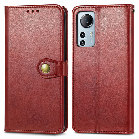 Custodia Portafoglio In Pelle Cover con Supporto S04D per Xiaomi Mi 12 5G Rosso