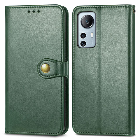 Custodia Portafoglio In Pelle Cover con Supporto S04D per Xiaomi Mi 12 5G Verde