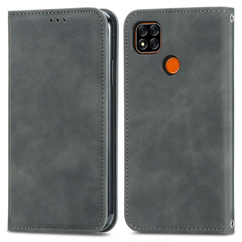 Custodia Portafoglio In Pelle Cover con Supporto S04D per Xiaomi POCO C3 Grigio