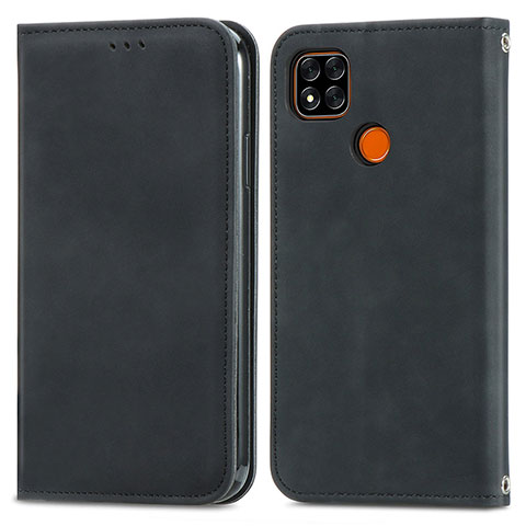 Custodia Portafoglio In Pelle Cover con Supporto S04D per Xiaomi POCO C3 Nero