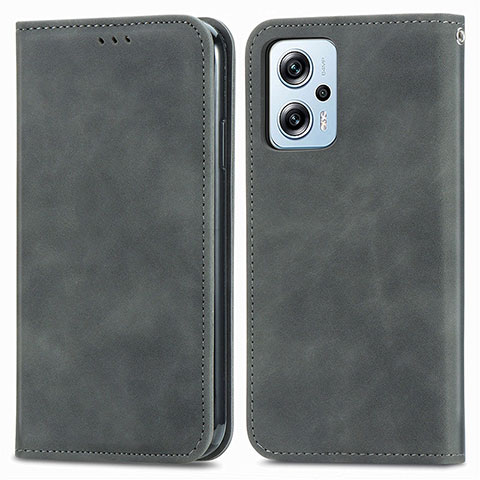 Custodia Portafoglio In Pelle Cover con Supporto S04D per Xiaomi Poco X4 GT 5G Grigio