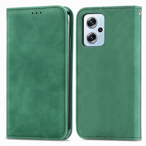 Custodia Portafoglio In Pelle Cover con Supporto S04D per Xiaomi Poco X4 GT 5G Verde