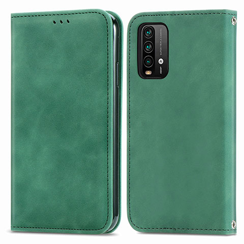 Custodia Portafoglio In Pelle Cover con Supporto S04D per Xiaomi Redmi 9 Power Verde