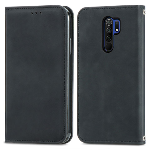 Custodia Portafoglio In Pelle Cover con Supporto S04D per Xiaomi Redmi 9 Prime India Nero