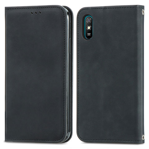 Custodia Portafoglio In Pelle Cover con Supporto S04D per Xiaomi Redmi 9i Nero