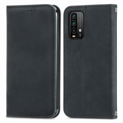 Custodia Portafoglio In Pelle Cover con Supporto S04D per Xiaomi Redmi 9T 4G Nero