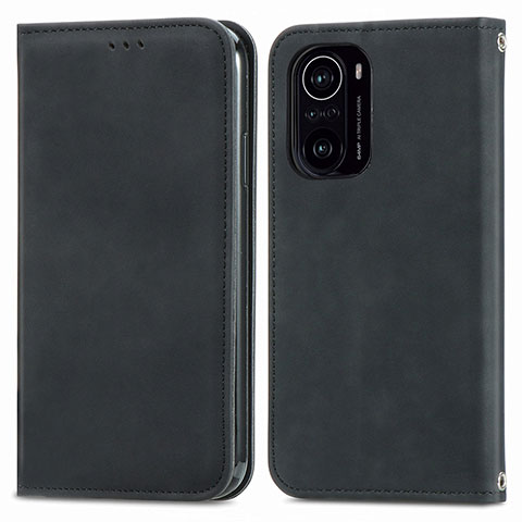 Custodia Portafoglio In Pelle Cover con Supporto S04D per Xiaomi Redmi K40 5G Nero