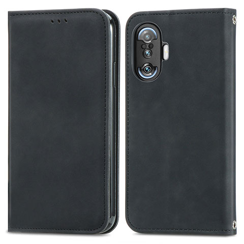 Custodia Portafoglio In Pelle Cover con Supporto S04D per Xiaomi Redmi K40 Gaming 5G Nero