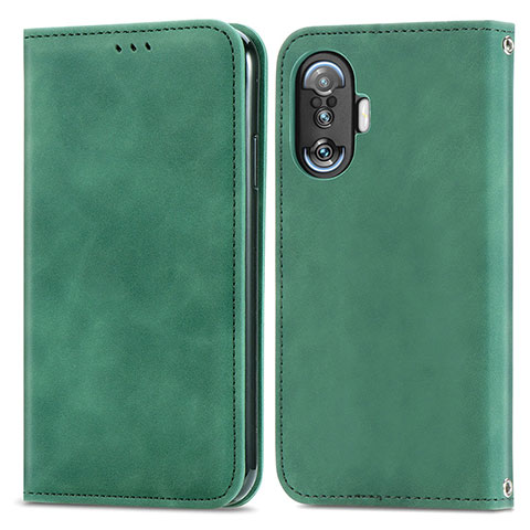 Custodia Portafoglio In Pelle Cover con Supporto S04D per Xiaomi Redmi K40 Gaming 5G Verde