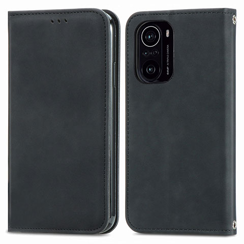 Custodia Portafoglio In Pelle Cover con Supporto S04D per Xiaomi Redmi K40 Pro+ Plus 5G Nero