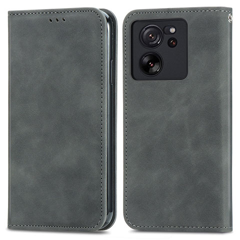 Custodia Portafoglio In Pelle Cover con Supporto S04D per Xiaomi Redmi K60 Ultra 5G Grigio