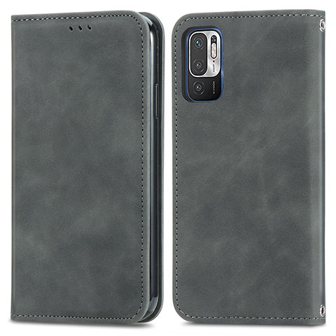 Custodia Portafoglio In Pelle Cover con Supporto S04D per Xiaomi Redmi Note 10 JE 5G Grigio