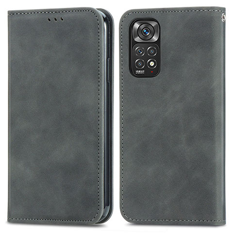 Custodia Portafoglio In Pelle Cover con Supporto S04D per Xiaomi Redmi Note 11 Pro 5G Grigio