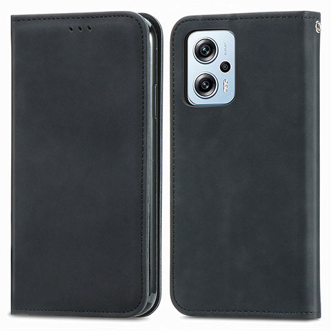 Custodia Portafoglio In Pelle Cover con Supporto S04D per Xiaomi Redmi Note 11T Pro+ Plus 5G Nero