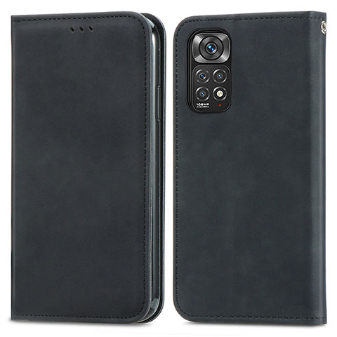 Custodia Portafoglio In Pelle Cover con Supporto S04D per Xiaomi Redmi Note 12 Pro 4G Nero