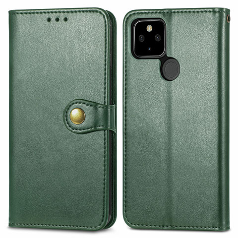 Custodia Portafoglio In Pelle Cover con Supporto S05D per Google Pixel 5a 5G Verde