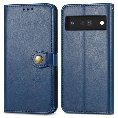 Custodia Portafoglio In Pelle Cover con Supporto S05D per Google Pixel 6 Pro 5G Blu