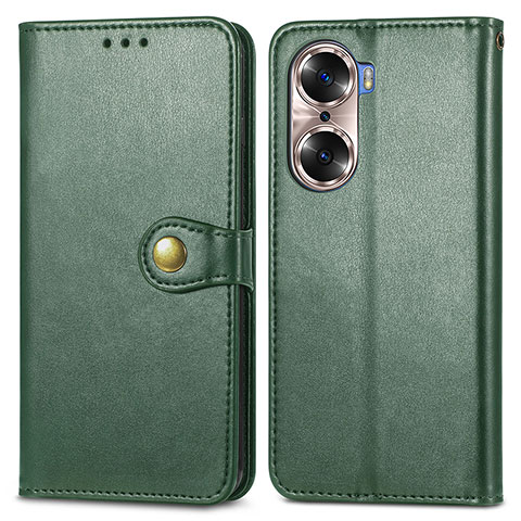 Custodia Portafoglio In Pelle Cover con Supporto S05D per Huawei Honor 60 5G Verde