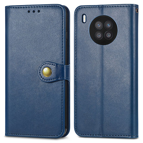 Custodia Portafoglio In Pelle Cover con Supporto S05D per Huawei Nova 8i Blu