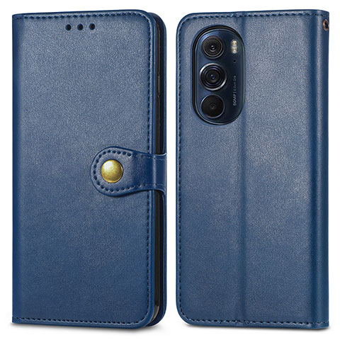 Custodia Portafoglio In Pelle Cover con Supporto S05D per Motorola Moto Edge 30 Pro 5G Blu