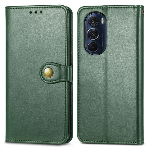 Custodia Portafoglio In Pelle Cover con Supporto S05D per Motorola Moto Edge 30 Pro 5G Verde