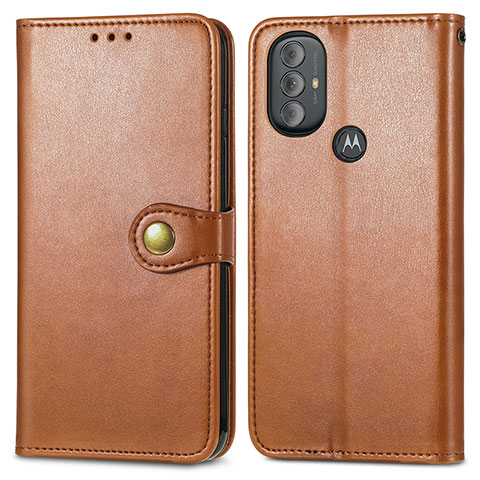 Custodia Portafoglio In Pelle Cover con Supporto S05D per Motorola Moto G Play Gen 2 Marrone