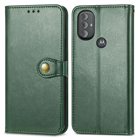 Custodia Portafoglio In Pelle Cover con Supporto S05D per Motorola Moto G Play Gen 2 Verde