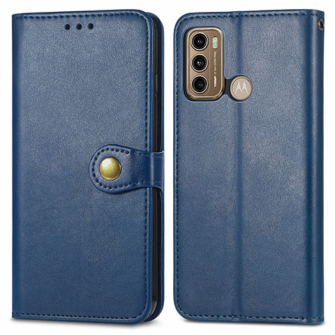 Custodia Portafoglio In Pelle Cover con Supporto S05D per Motorola Moto G40 Fusion Blu