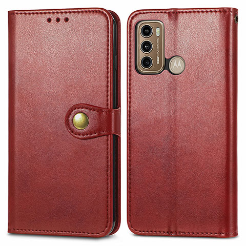 Custodia Portafoglio In Pelle Cover con Supporto S05D per Motorola Moto G40 Fusion Rosso