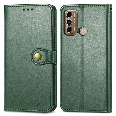 Custodia Portafoglio In Pelle Cover con Supporto S05D per Motorola Moto G40 Fusion Verde