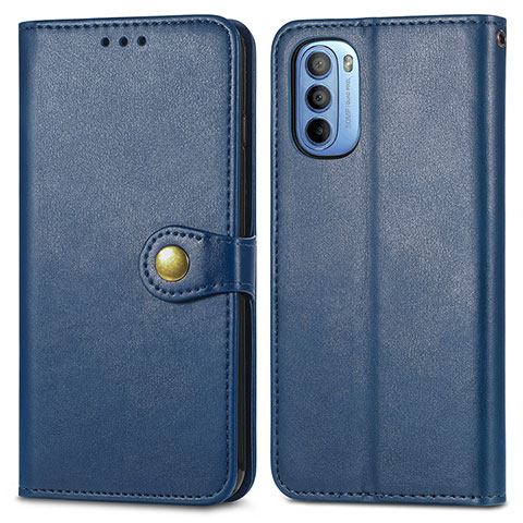 Custodia Portafoglio In Pelle Cover con Supporto S05D per Motorola Moto G41 Blu