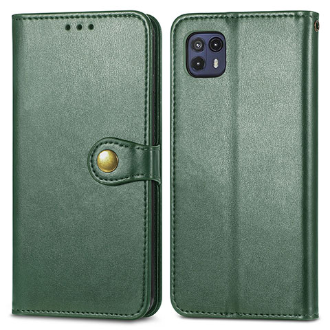 Custodia Portafoglio In Pelle Cover con Supporto S05D per Motorola Moto G50 5G Verde